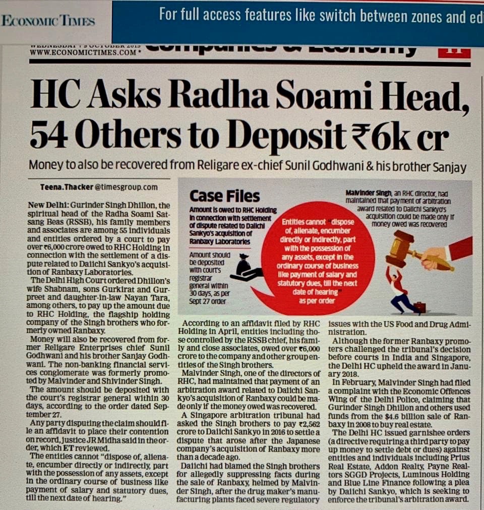 Economic Times story Economic Times story